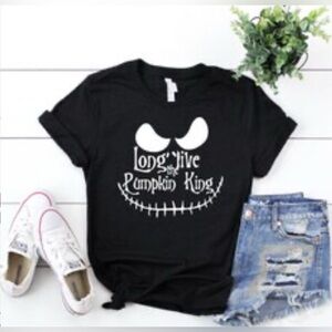 Long Live the Pumpkin King Shirt | Jack Skellington Tee | Unisex Large Black